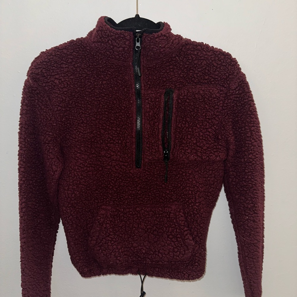 No Boundaries Burgundy Teddy Jacket